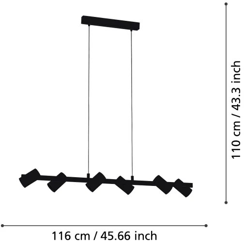 Eglo 99464 - Lampadario a sospensione con filo GATUELA 6xE14/25W/230V