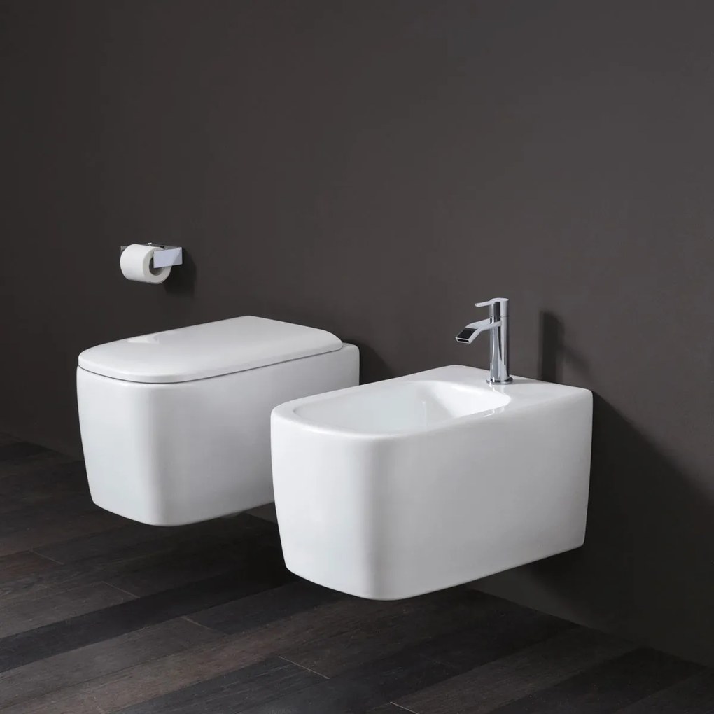 Nic Design Semplice Bidet Sospeso Cm 53x35x29h Bianco Matt