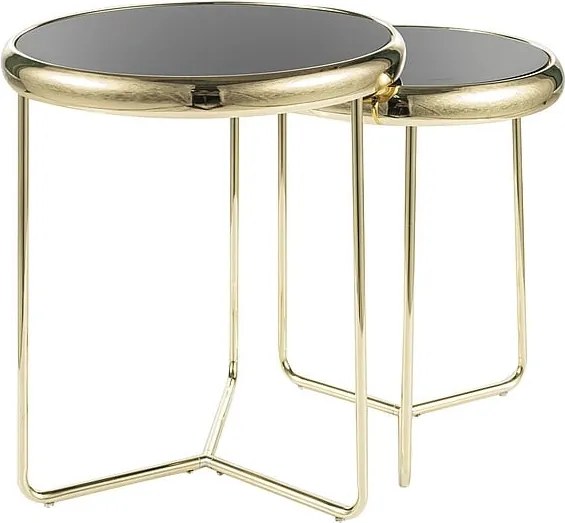 Set di 2 Tavolini da caffè Scarlet II in nero/oro