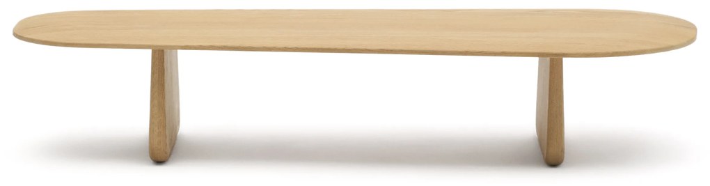 Kave Home - Tavolino salotto Pirita legno massello di rovere con finitura naturale 146 x 56,5 cm FSC 1