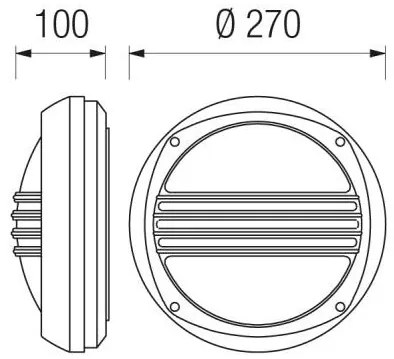 Lem Led Ø27Cm Con Diffusore In Vetro O In Policarbonato E Griglia In Mezzo 17W 3000°K