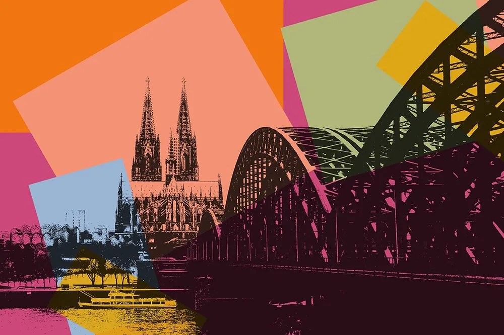 Carta da parati – Illustrazione digitale della città di Colonia