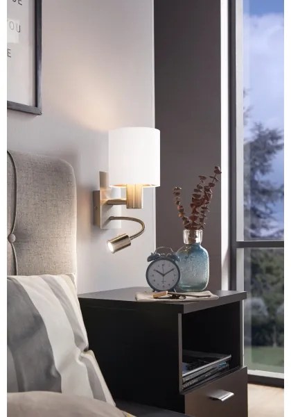 Eglo 96484 - Lampada LED flessibile PASTERI 1xE27/40W+LED/3,8W bianco