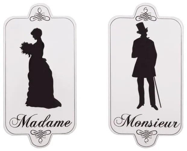 Insegna in metallo 16,5x33 cm Madame Monsieur - Antic Line