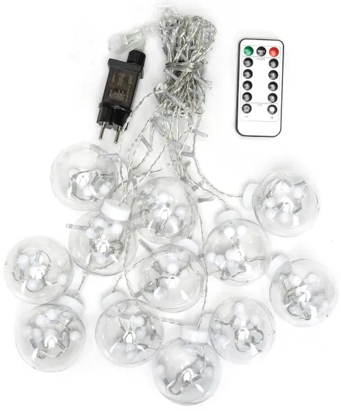 Aigostar - Catena luminosa LED natalizia da esterno, 120 LED, 6 W, 230 V, 8 funzioni, 3 x 0,6 m, IP44, bianco caldo + telecomando
