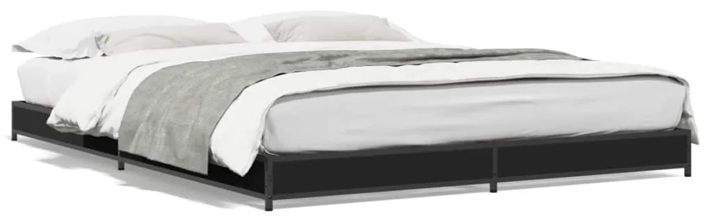 Giroletto Nero 120x200 Cm İn Legno Multistrato E Metallo /