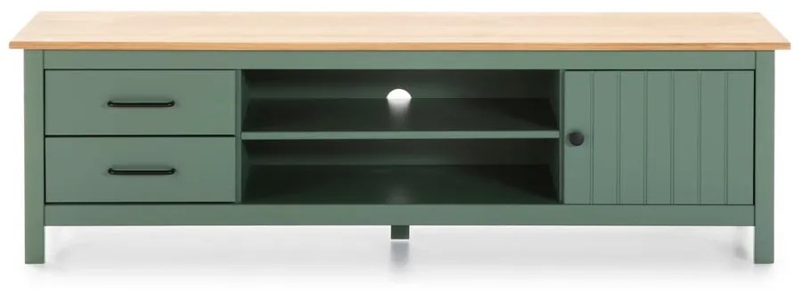 Tavolo TV in legno di pino di colore verde-naturale 158x47 cm Miranda - Marckeric