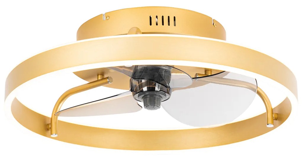 Ventilatore da soffitto in ottone con LED e telecomando - Maddy