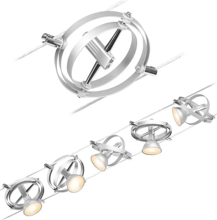 Paulmann 94436 - SET 5xGU5,3/10W Faretto CARDAN 230V cromo opaco