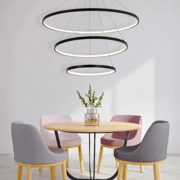 Lampadario LED a sospensione con filo LEA LED/60W/230V 4000K diametro 80 cm nero