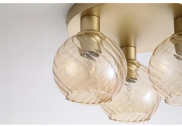 Searchlight 44521CP - Plafoniera RADIANCE 3xE27/60W/230V Ø 37,5 cm dorata