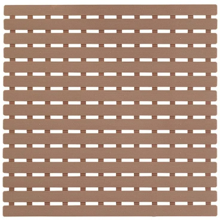 Pedana Antiscivolo Doccia Tortora 54 x 54 con Gommini Antiscivolo