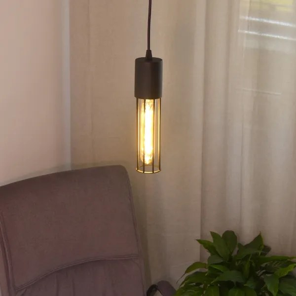 Lampadario a sospensione con filo MELODY 1xE27/15W/230V nero