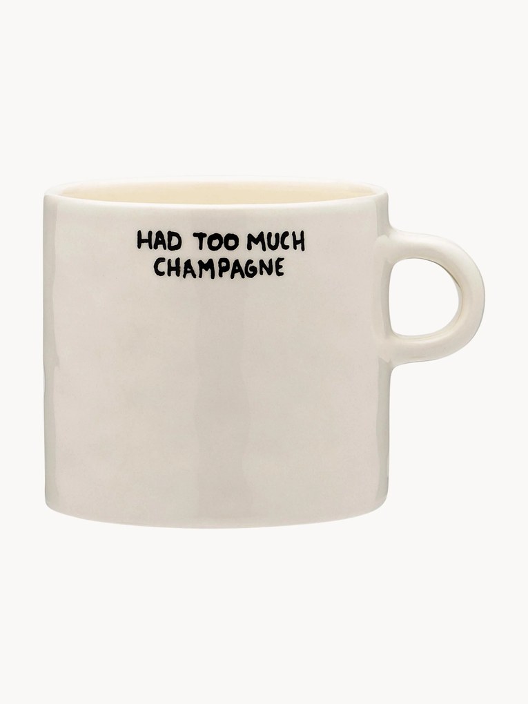 Tazza XL dipinta a mano Too Much Champagne