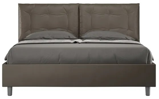 Letto matrimoniale contenitore imbottito 160x190 similpelle cappuccino Annalisa