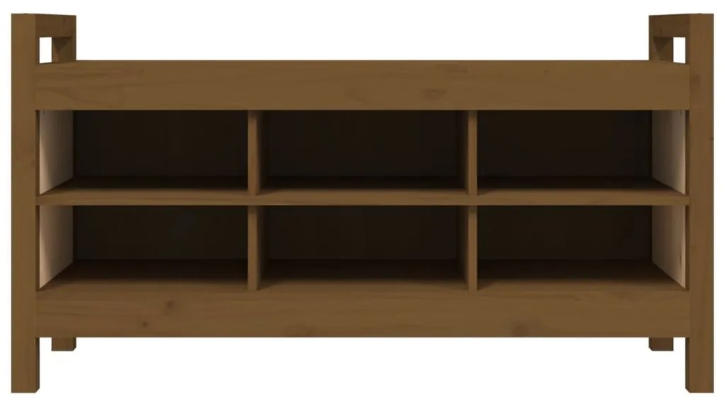 Panca da ingresso miele 110x40x60 cm in legno massello di pino