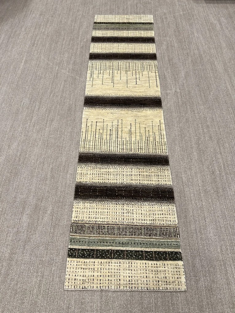 Loribaft Tappeto 340 x 80 Beige (Iran) Annodato A Mano