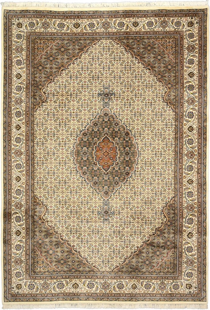 Tabriz Tappeto 290x200 Beige (Indian) Annodato A Mano