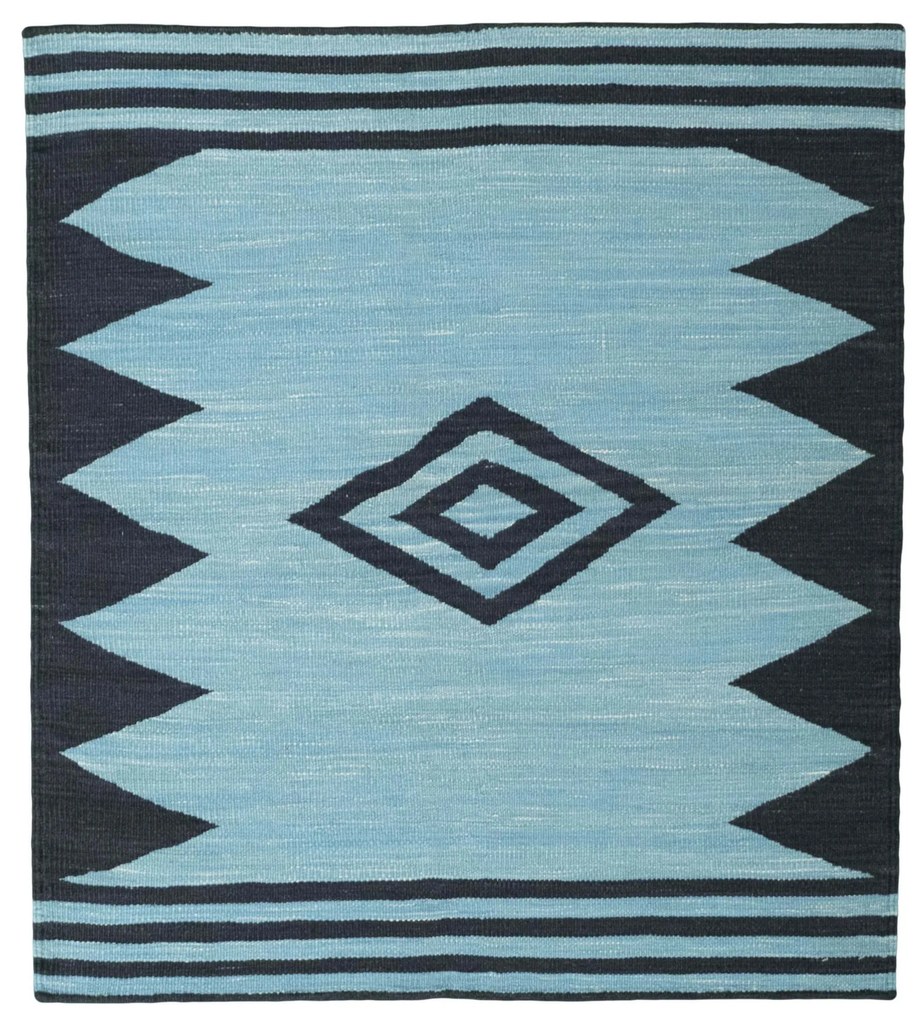 Kilim Tappeto persiano 120x110 Blu (Iran) Tessuto A Mano