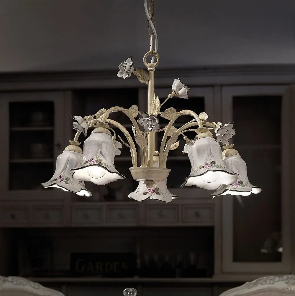 Ferroluce Classic  Pisa 5-light chandelier  C1205-5