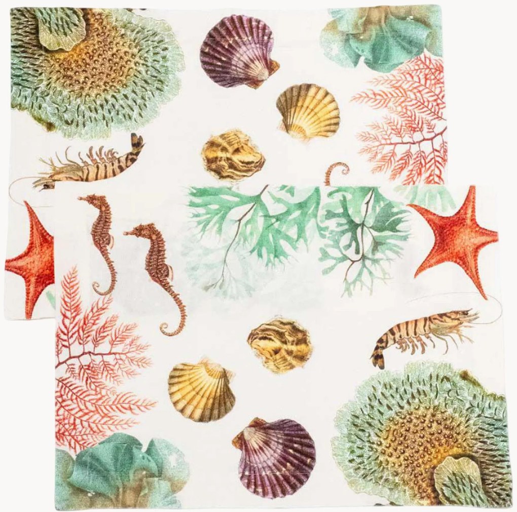 Set di 2 tovagliette in lino Ocean Animals