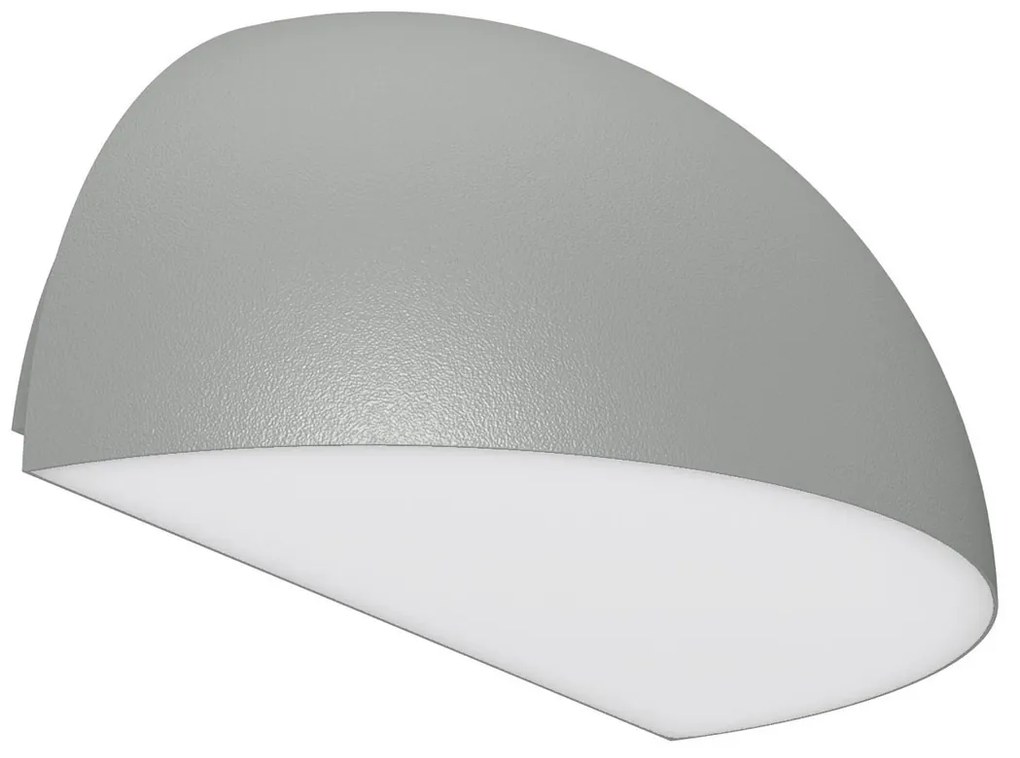 Applique Curva Monodirezionale con base E27 IP54 Grigia - Serie BRINA