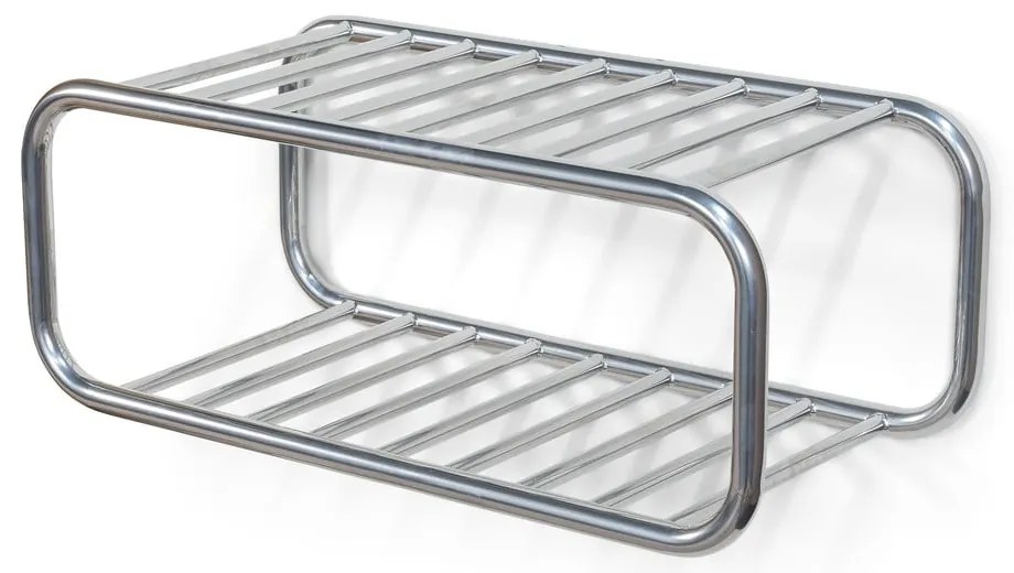 Scarpiera argentata in metallo da parete 72x28x35 cm Retro – Spinder Design