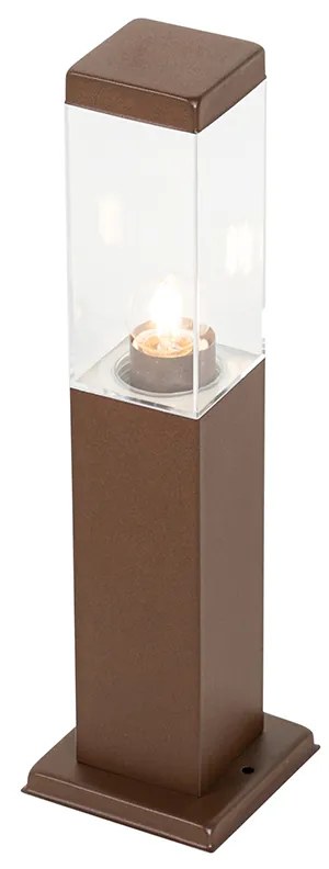 Lampada da esterno moderna a palo marrone ruggine 45 cm - Malios