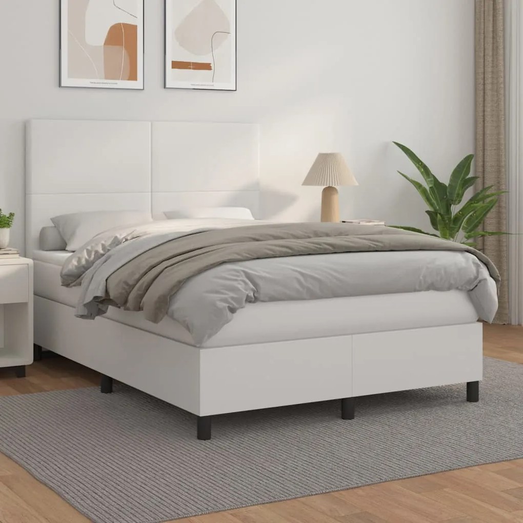 Giroletto A Molle Con Materasso Bianco 140x190 Cm İn Similpelle /