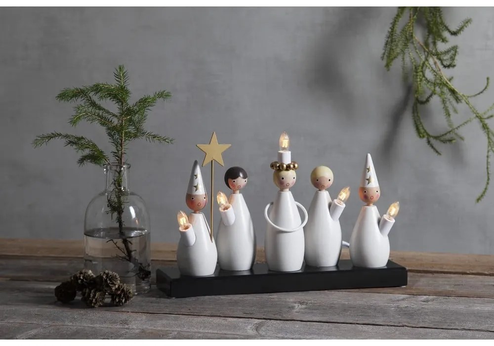 Decorazione luminosa bianca e nera con alimentazione a corrente Luciakör – Star Trading