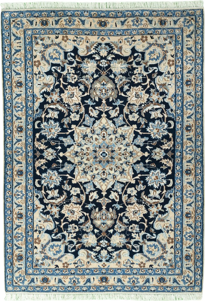 Nain Tappeto persiano 160 x 120 Blu (Iran) Annodato A Mano