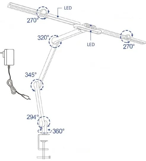 Brilagi - LED Dimmerabile flessibile lampada da tavolo VARIO LED/24W/230V 3000-6500K nero