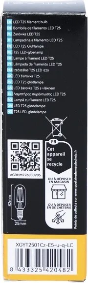 Lampadina LED a filamento T25 E14/6W/230V 3000K - BRILAGI