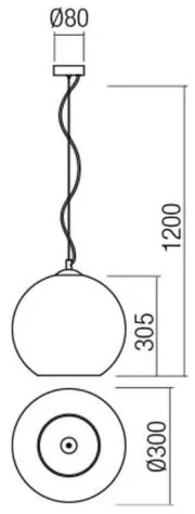 Redo 01-2076 - Lampadario a sospensione con filo BOWL 1xE27/42W/230V diametro 30 cm rame