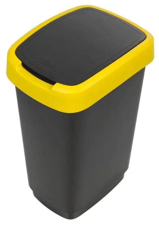 Set di 3 cestini neri per rifiuti differenziati in plastica riciclata 25 l Twist - Rotho