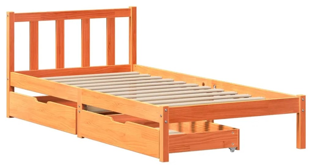 Letto senza materasso marrone cera 90x200 cm legno di pino