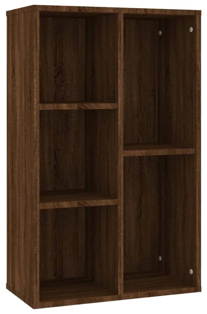 Libreria/credenza rovere marrone 50x25x80 cm legno multistrato