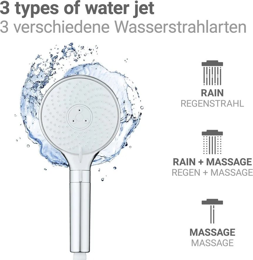 Soffione per doccia color argento lucido in plastica ø 12 cm Water Saving – Wenko