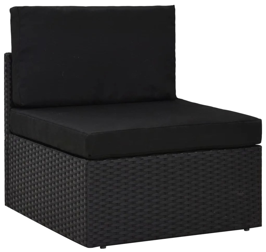 Set Divani da Giardino 5 pz in Polyrattan Nero