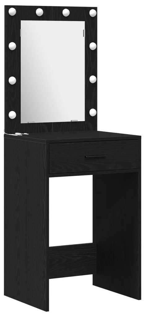 Set da toeletta in 2 pezzi con led in legno ingegnerizzato nero