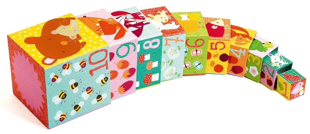 Cubi da sovrapporre - piramide - animali della foresta