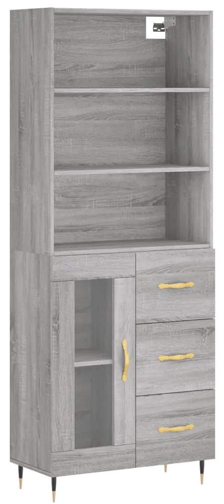 Credenza grigio sonoma 69,5x34x180 cm in legno multistrato