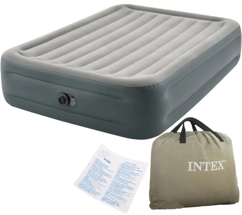 64126 Materasso Matrimoniale Dura-Beam Gonfiabile con Pompa 152x203x46 cm - Intex