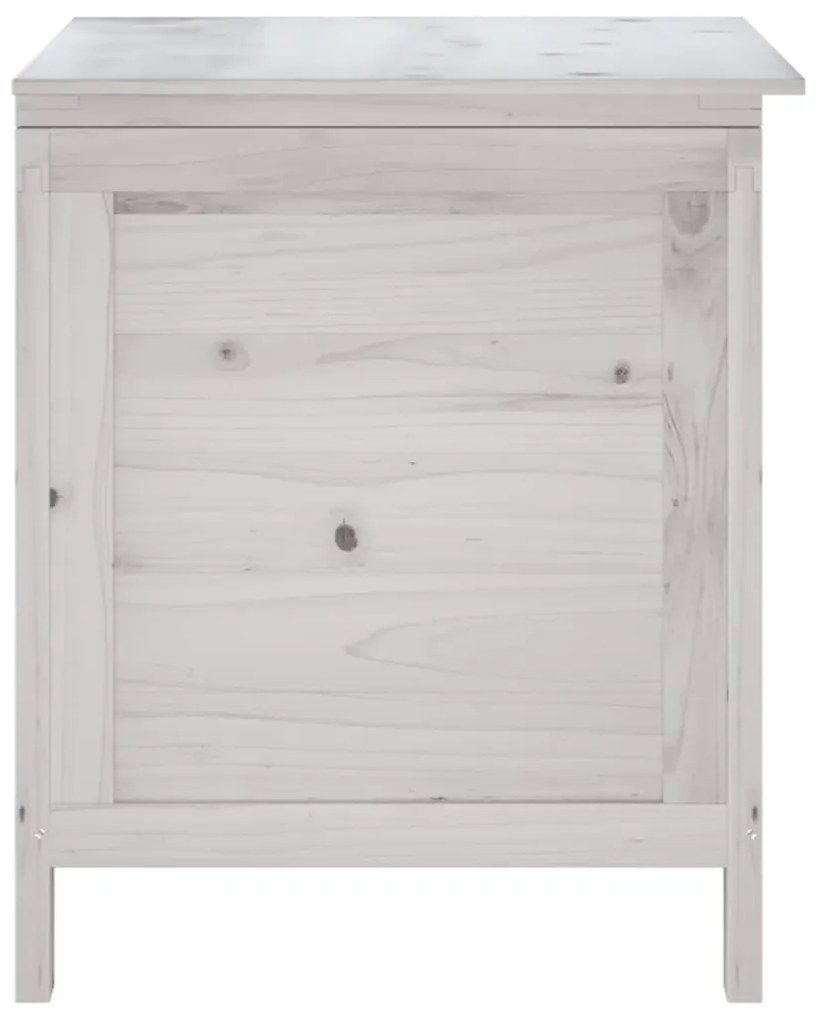 Contenitore giardino bianco 50x49x56,5 cm legno massello abete