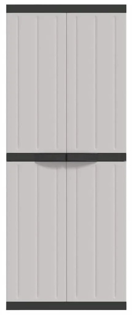 Armadio da esterno grigio e nero 65x37x165 cm in pp