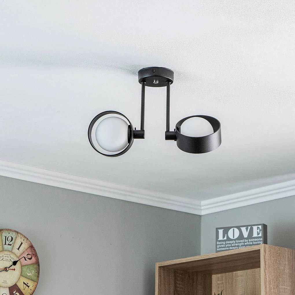 Plafoniera soffitto Mado Argon, dimmerabile, Nero, Soggiorno / Sala da pranzo, Metallo, Moderno, Plafoniera