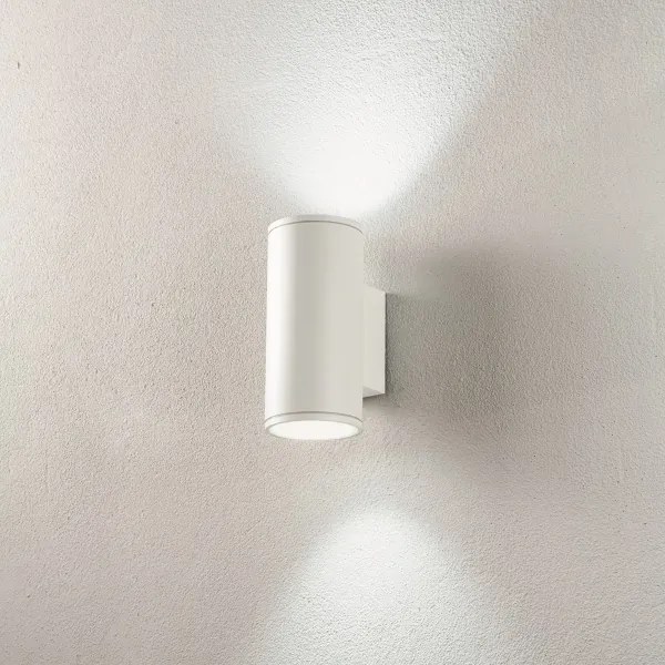 Applique per esterni 9x12 cm JUBO in alluminio Bianco con diffusore in vetro