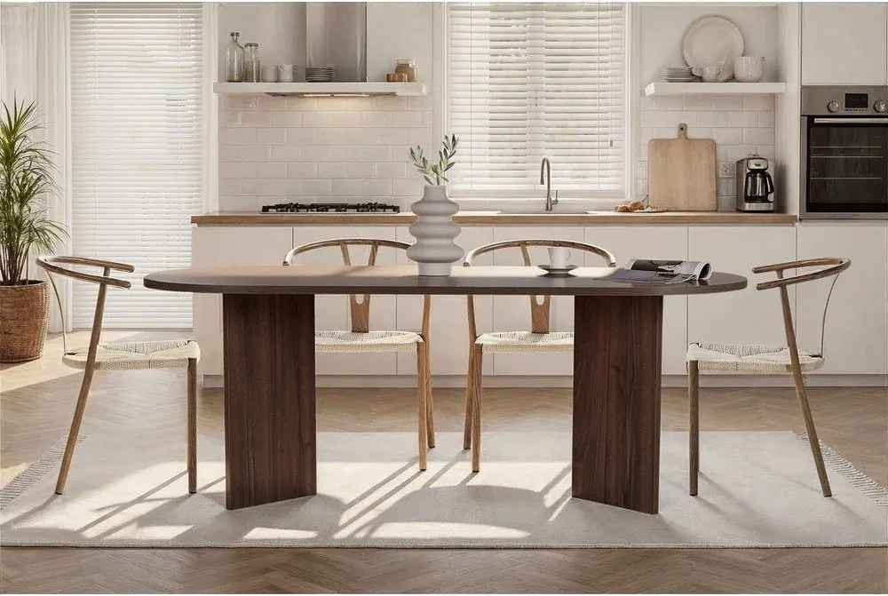 Tavolo da pranzo con effetto noce 90x200 cm Sabella – Kalune Design