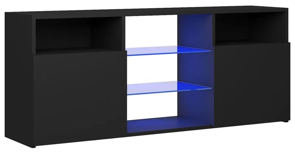Mobile porta tv con luci led nero 120x30x50 cm