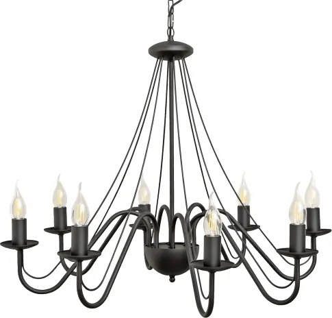 Lampadario a catena MALBO 8xE14/10W/230V nero